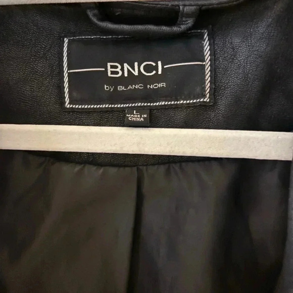 BNCI by Blanc Noir Faux Vegan Washed Leather Jacket L - Picture 4 of 16
